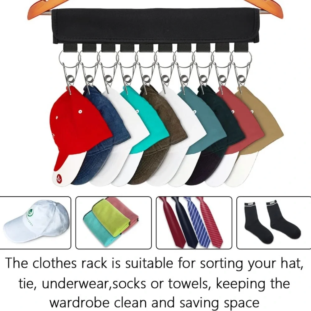 Hat Organizer for Baseball Caps Storage - 10 clips - 1 Pack *NEW*